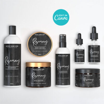 Charcoal Skincare Product Label Template