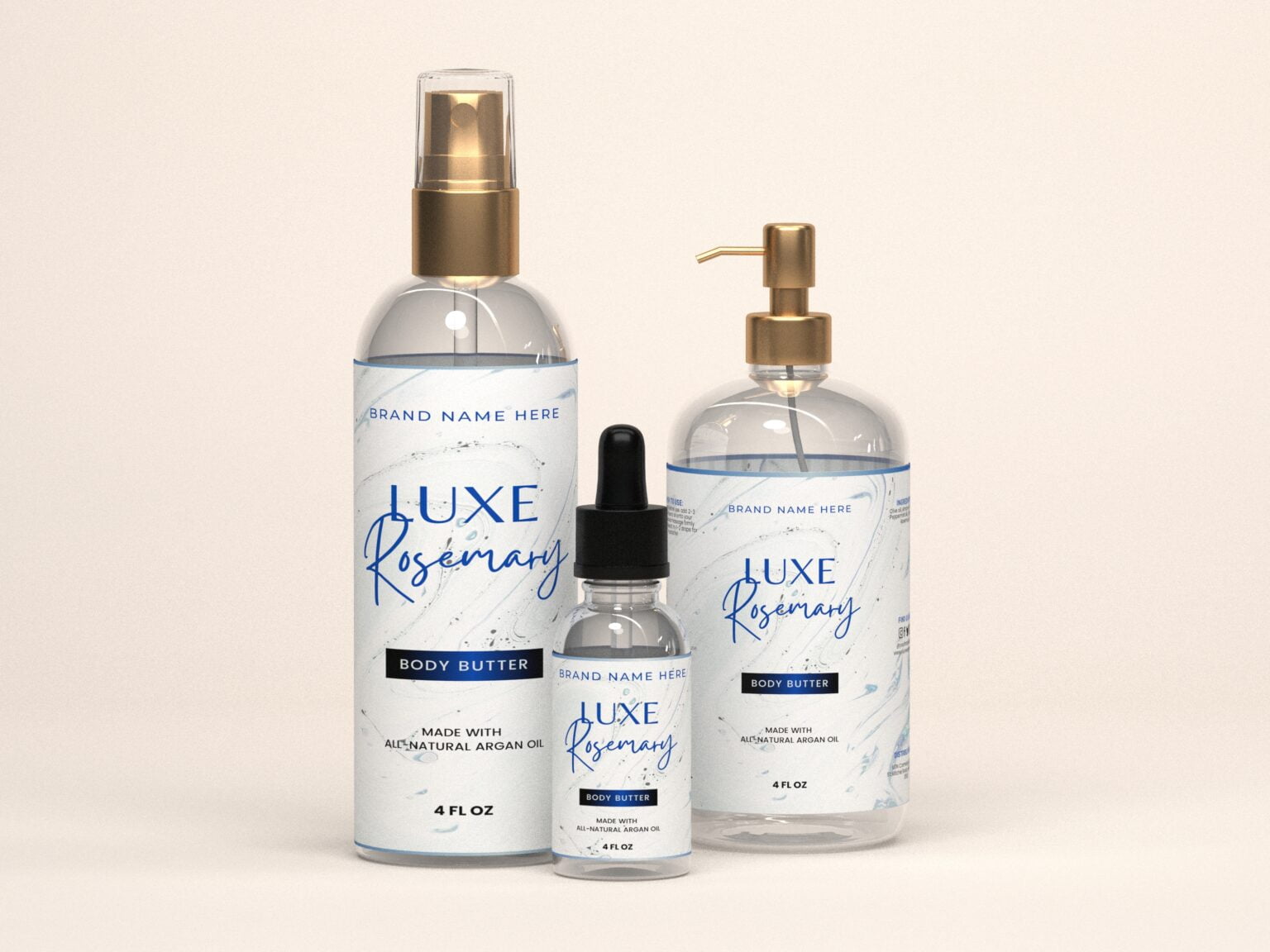 Stunning Azure Veins Product Label Template DIY Editable Cosmetic Stunning azure veins product label template diy editable cosmetic