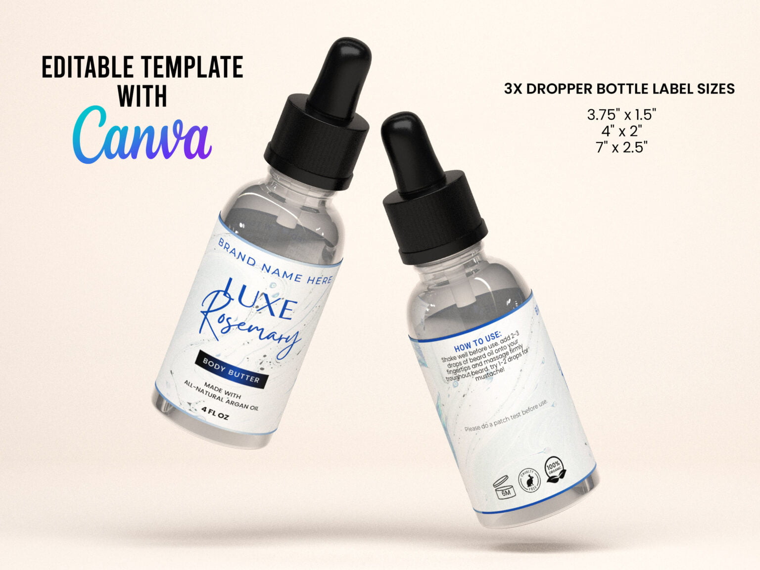Stunning Azure Veins Product Label Template DIY Editable Cosmetic Stunning azure veins product label template diy editable cosmetic