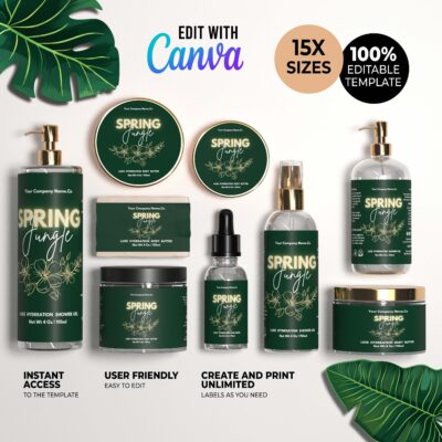 Spring Jungle label template