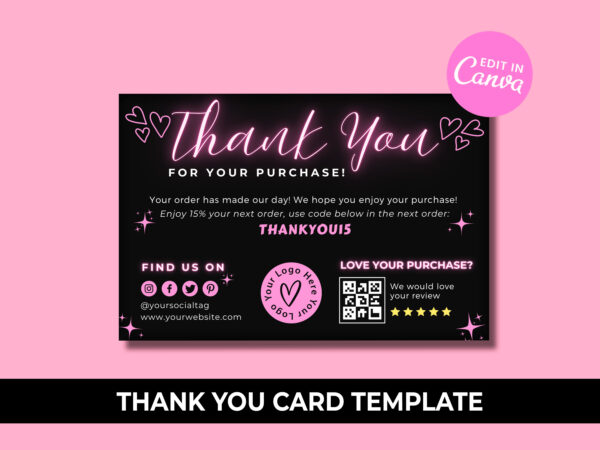 Thank You Card Template - Packaging Insert